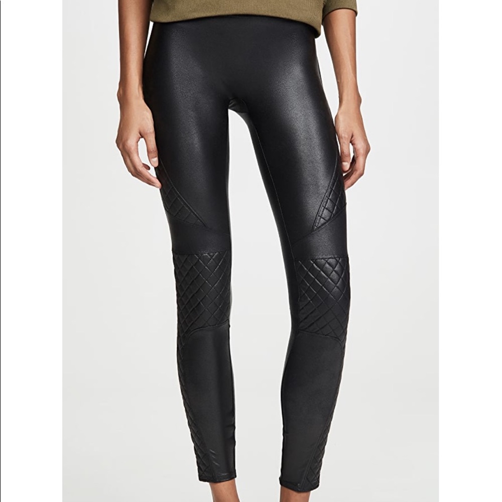 Spanx Quilted Leather Leggings Gem